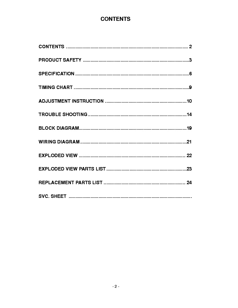 LG RM-27LZ50C service manual (2nd page)