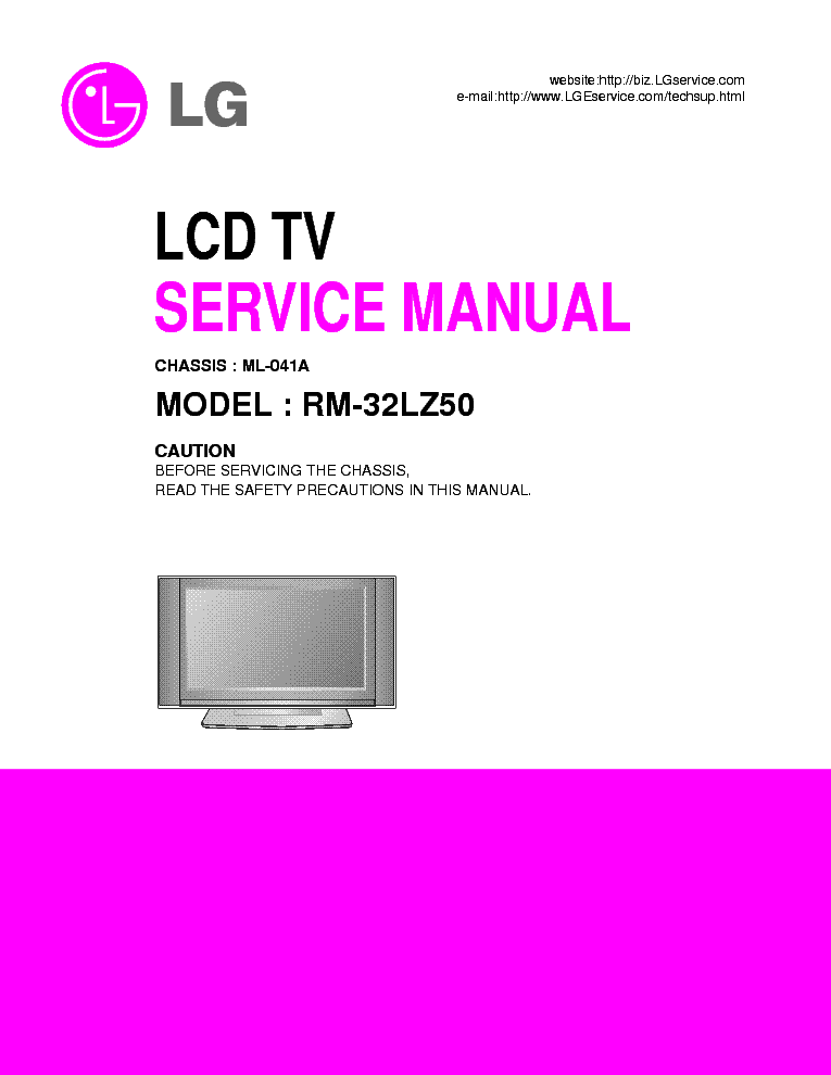 LG RM-32LZ50 CHASSIS ML-041A service manual (1st page)