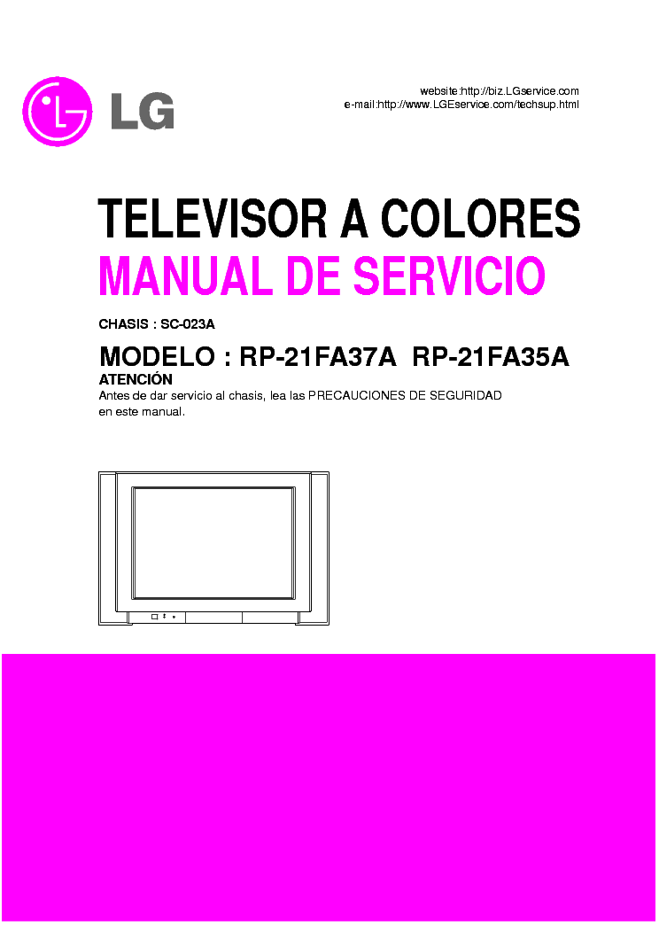 LG RP-21FA35A 21FA37A CHASSIS SC-023A SM service manual (1st page)