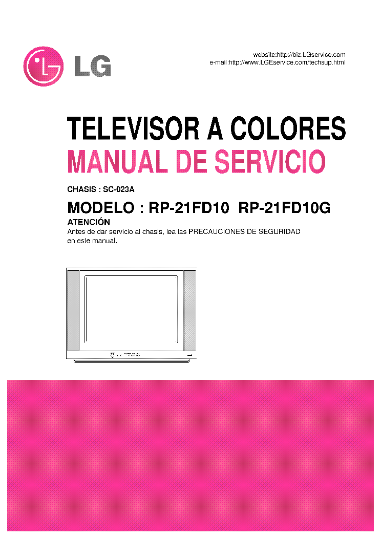 LG RP-21FD10-G-CHASSI-SC-O23A service manual (1st page)