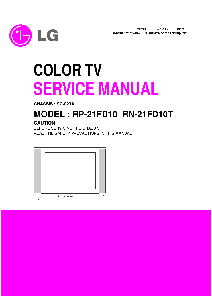 LG RP21FD10 SM service manual (1st page)