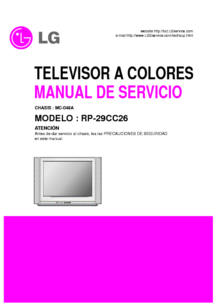 LG RP29CC26 CHASSIS MC049A 3828VD0191J service manual (1st page)