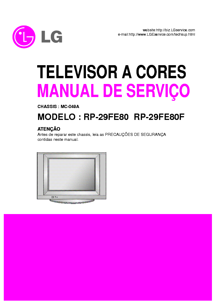 LG RP29FE80,F CH MC049A service manual (1st page)