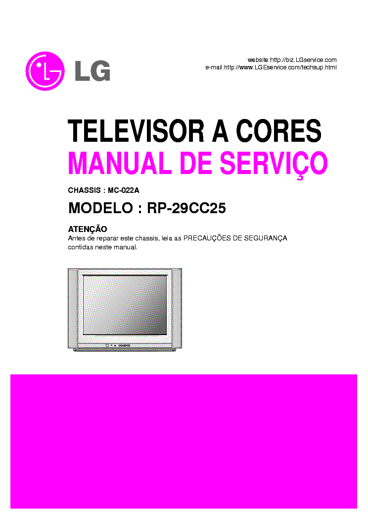 LG RP 29CC25 CHASSIS MC 022A service manual (1st page)