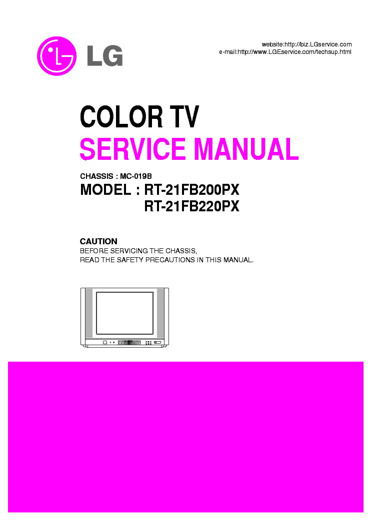 LG RT-21FB200PX RT-21FB220PX CHASSIS MC-019B service manual (1st page)