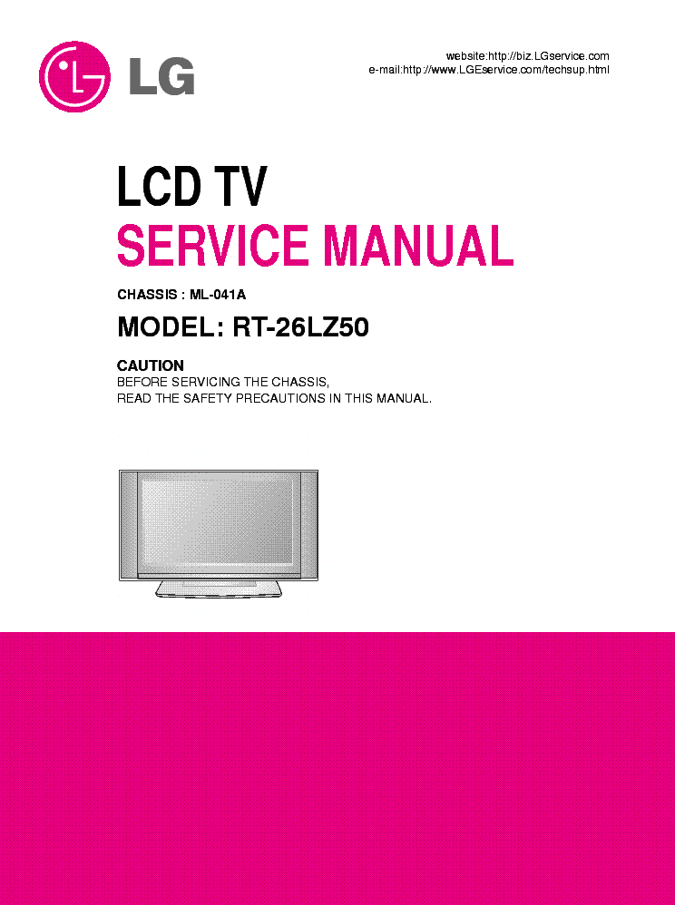 LG RT-26LZ50 CH ML-041A service manual (1st page)