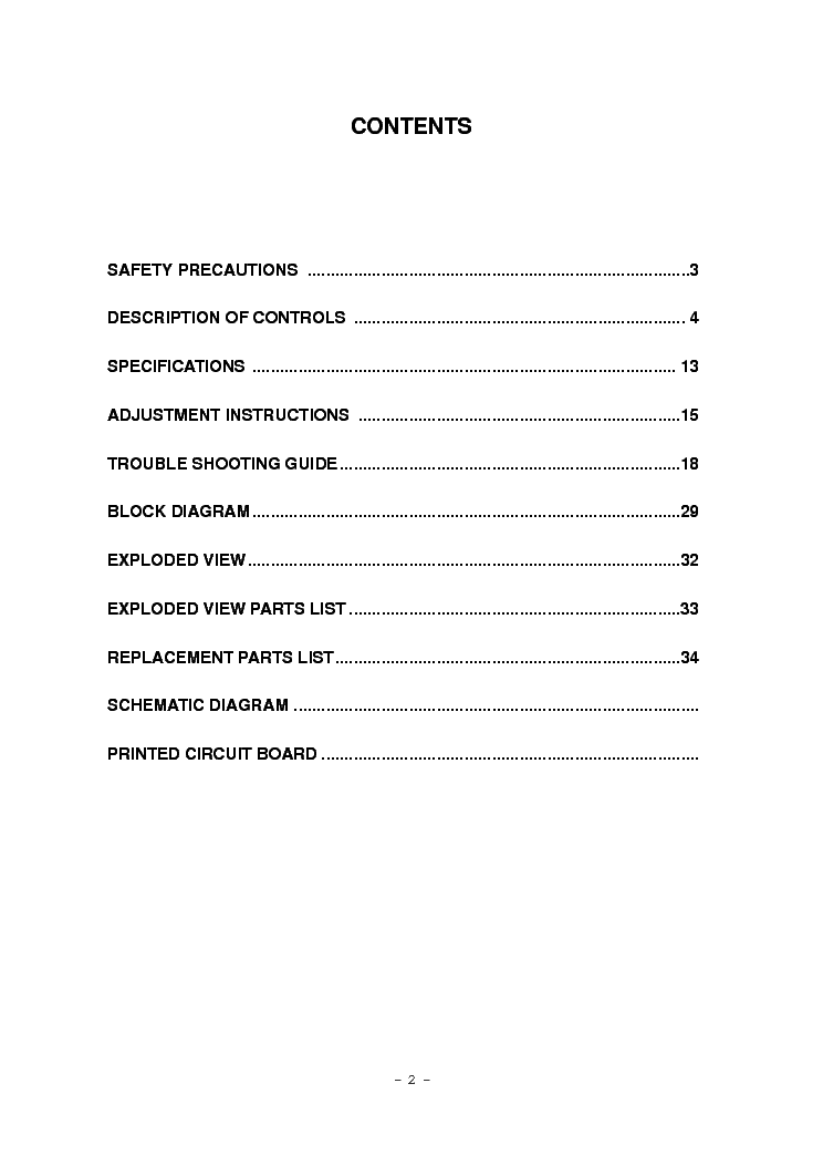 LG RT-42PX10-H service manual (2nd page)