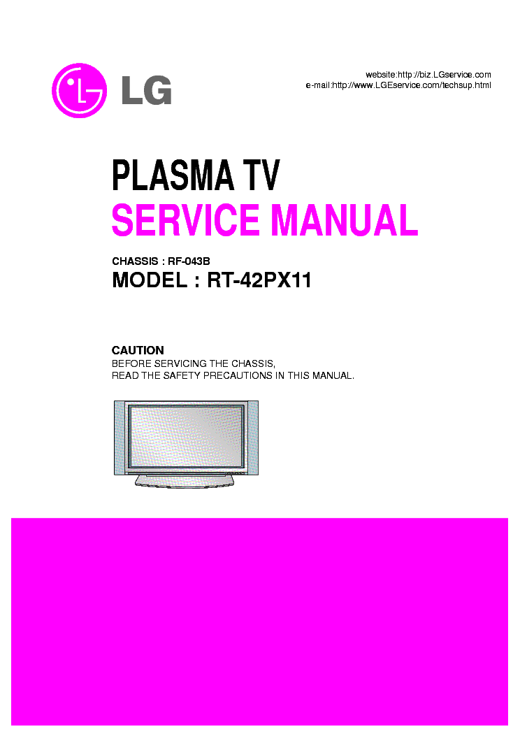LG RT-42PX11 CHASSIS RF-043B SM service manual (1st page)