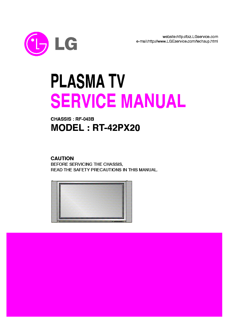 LG RT-42PX20 service manual (1st page)