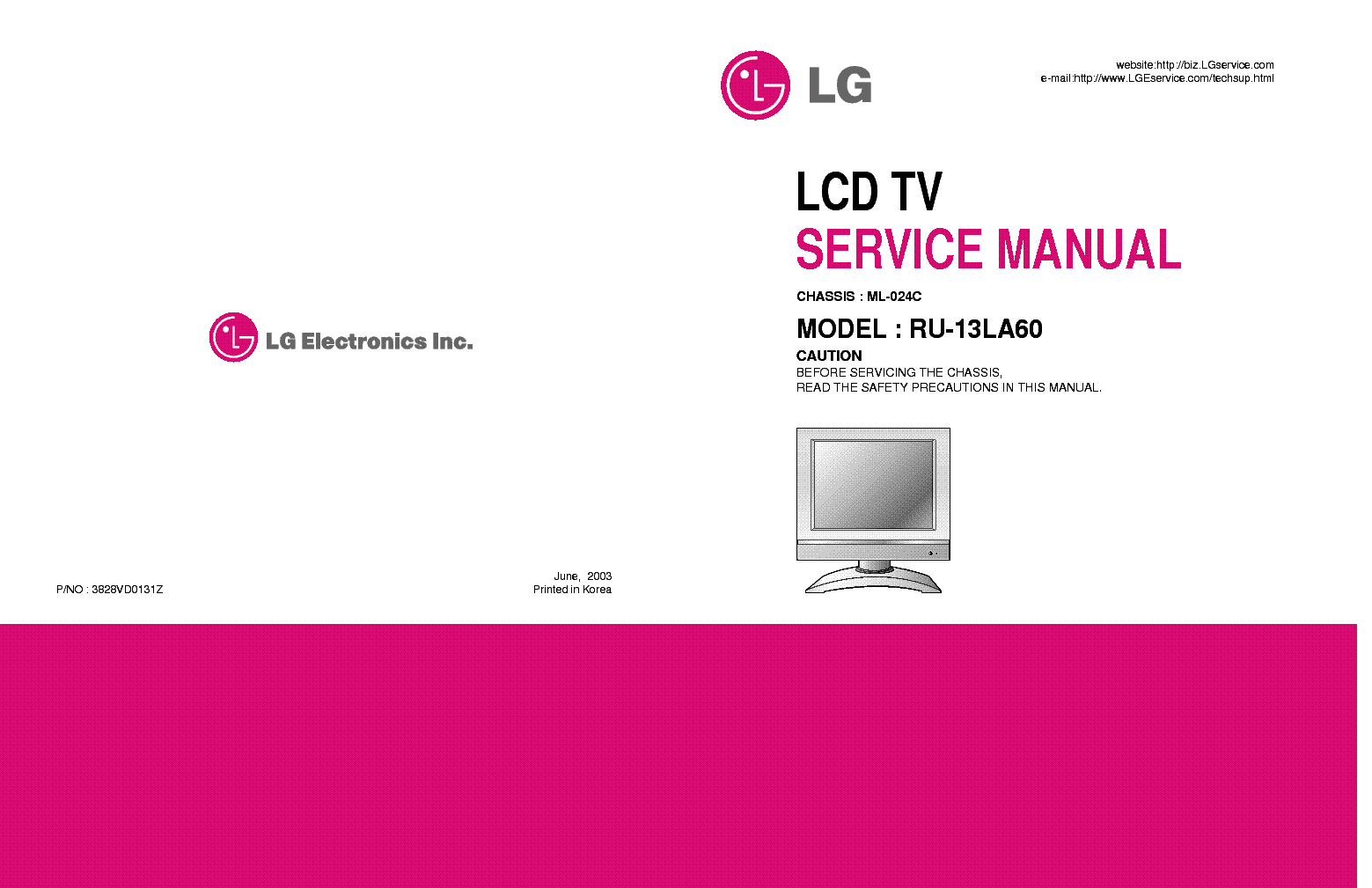 LG RU-13LA60 service manual (1st page)