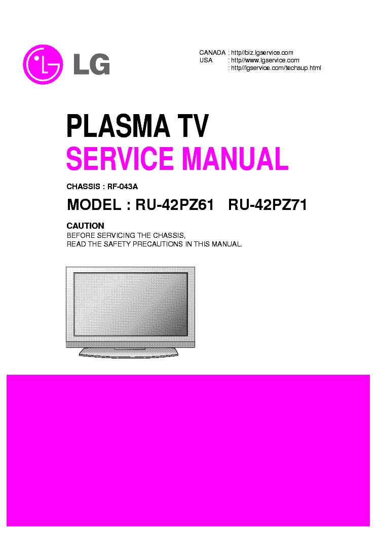 LG RU-42PZ61 42PZ71 service manual (1st page)