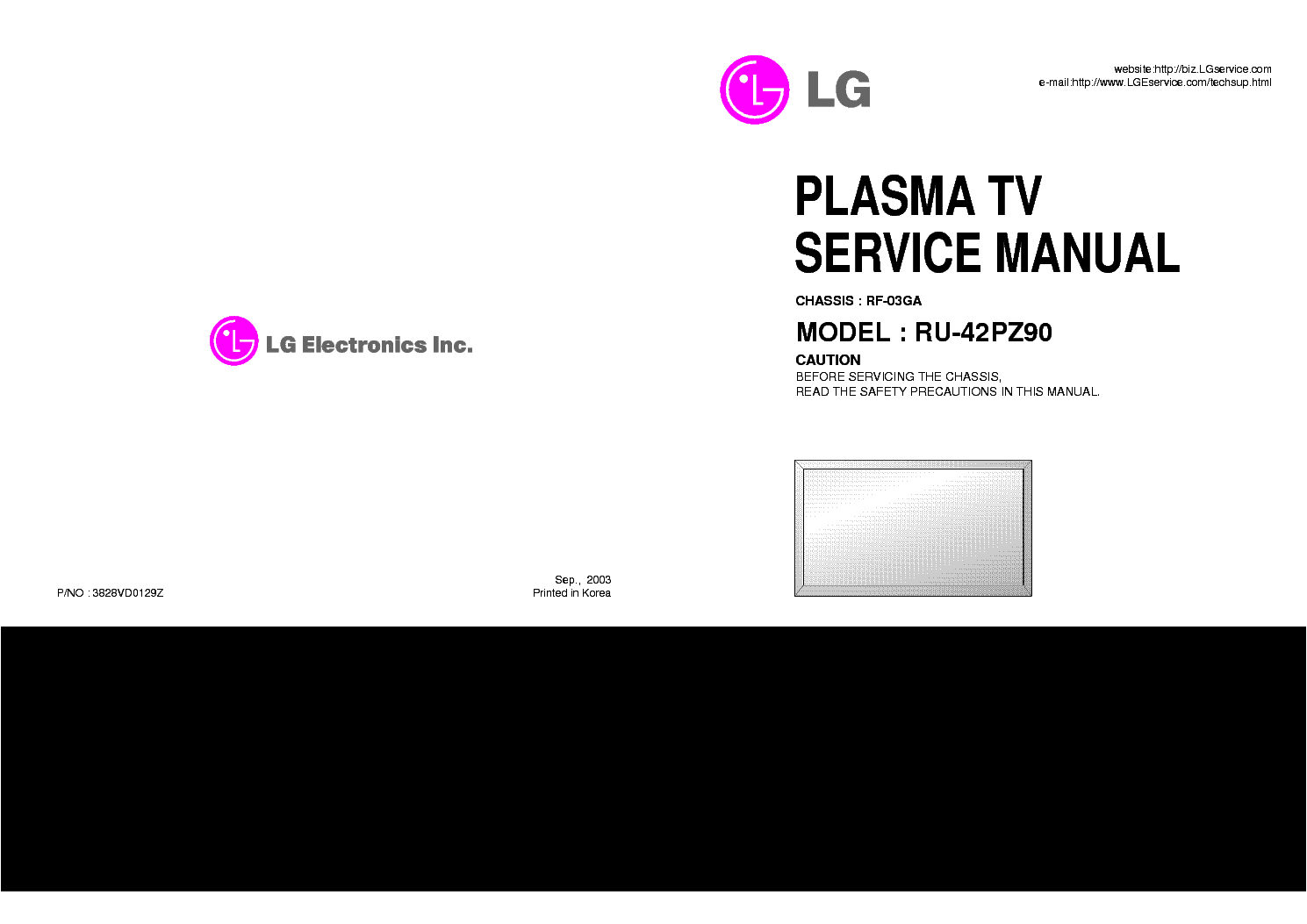 LG RU-42PZ90 service manual (1st page)