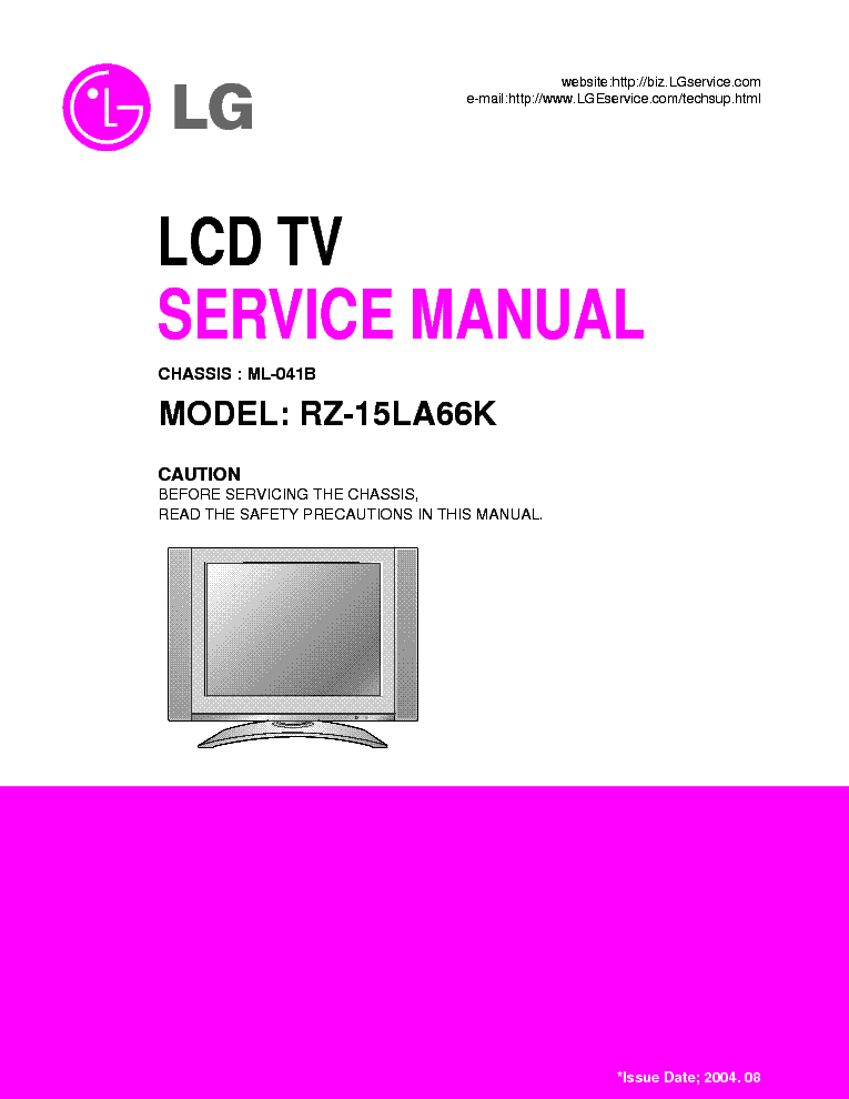 LG RZ-15LA66K service manual (1st page)