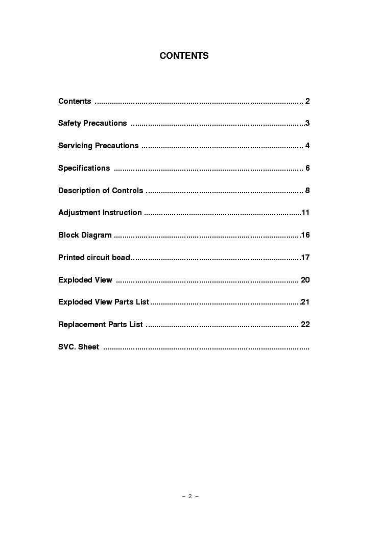 LG RZ-15LA70 CH ML-024E SM service manual (2nd page)