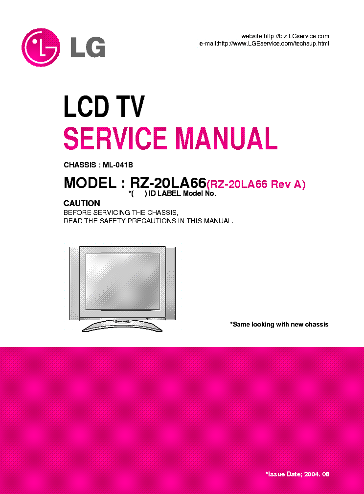 LG RZ-20LA66 CHASSIS ML-041B SM service manual (1st page)