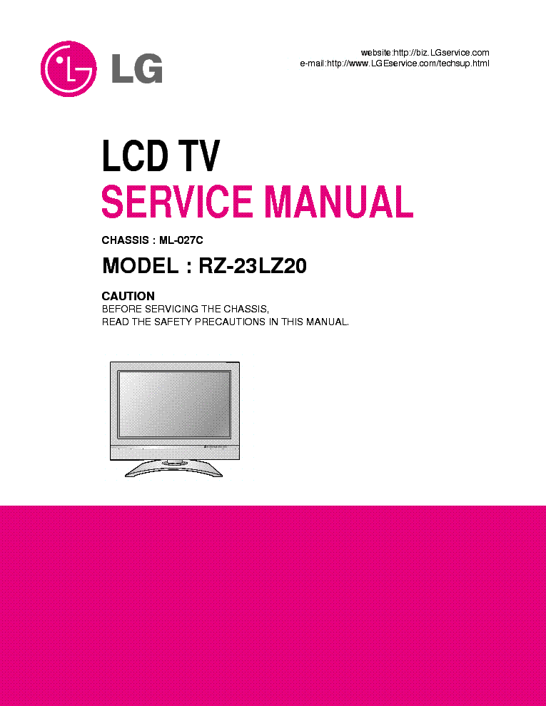 LG RZ-23LZ20 CHASSIS ML-027C SM service manual (1st page)