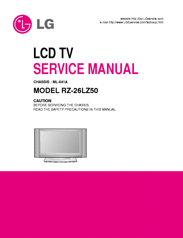 LG RZ-26LZ50-MLO41A service manual (1st page)