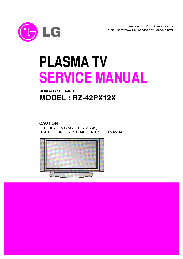 LG RZ-42PX12X CH RF-043B service manual (1st page)