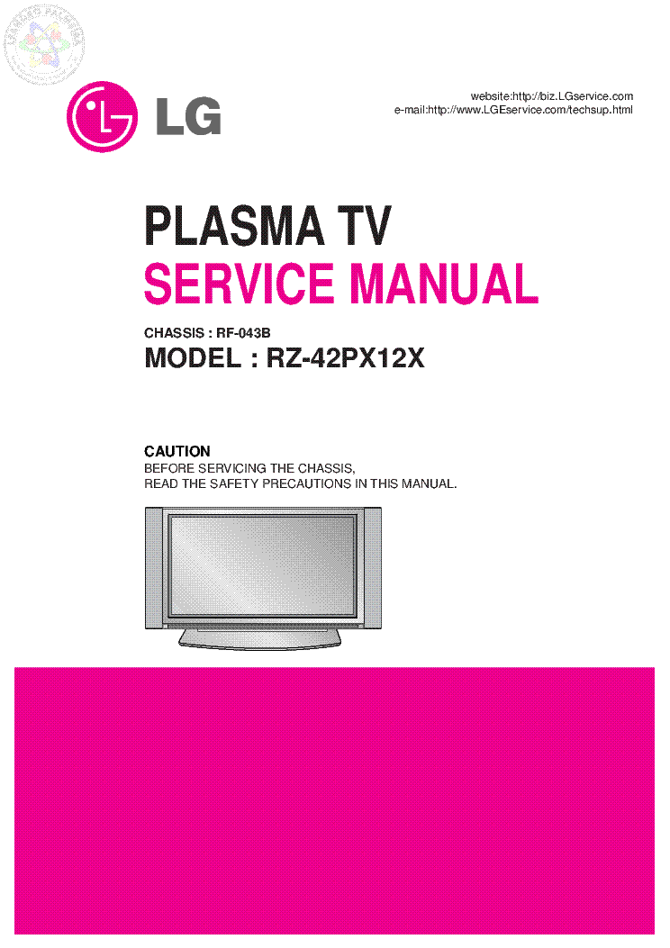 LG RZ-42PX12X CHASSIS RF-043B SM service manual (1st page)