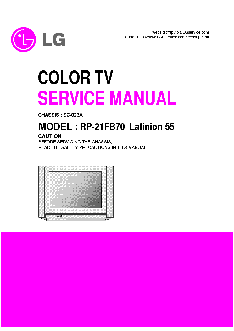 LG SC023A CHASSIS RP-21FB70 LAFINION 55 TV SM service manual (1st page)