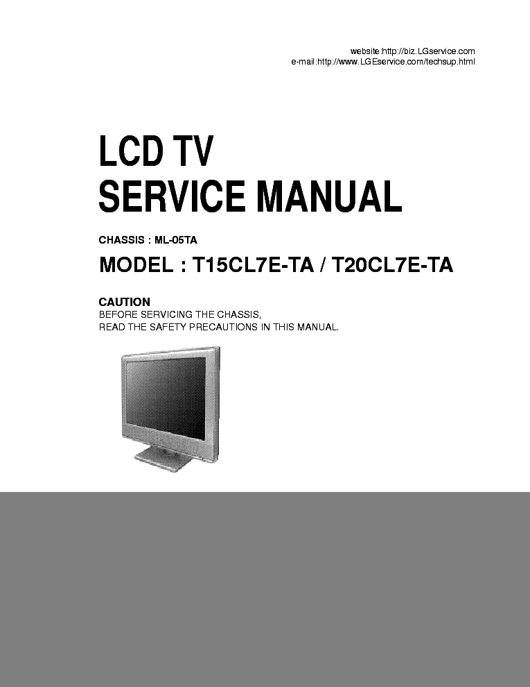 LG T15,20CL7E-TA CHASSIS ML-05TA SM service manual (1st page)