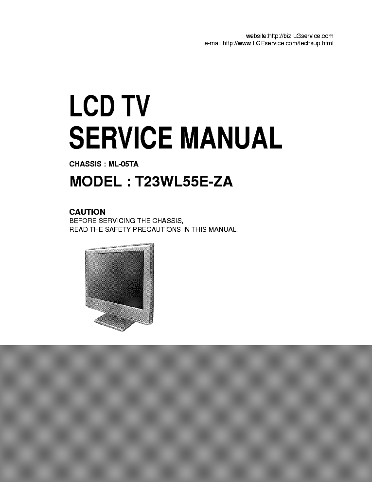LG T23WL55E-ZA CHASSIS ML-05TA SM service manual (1st page)