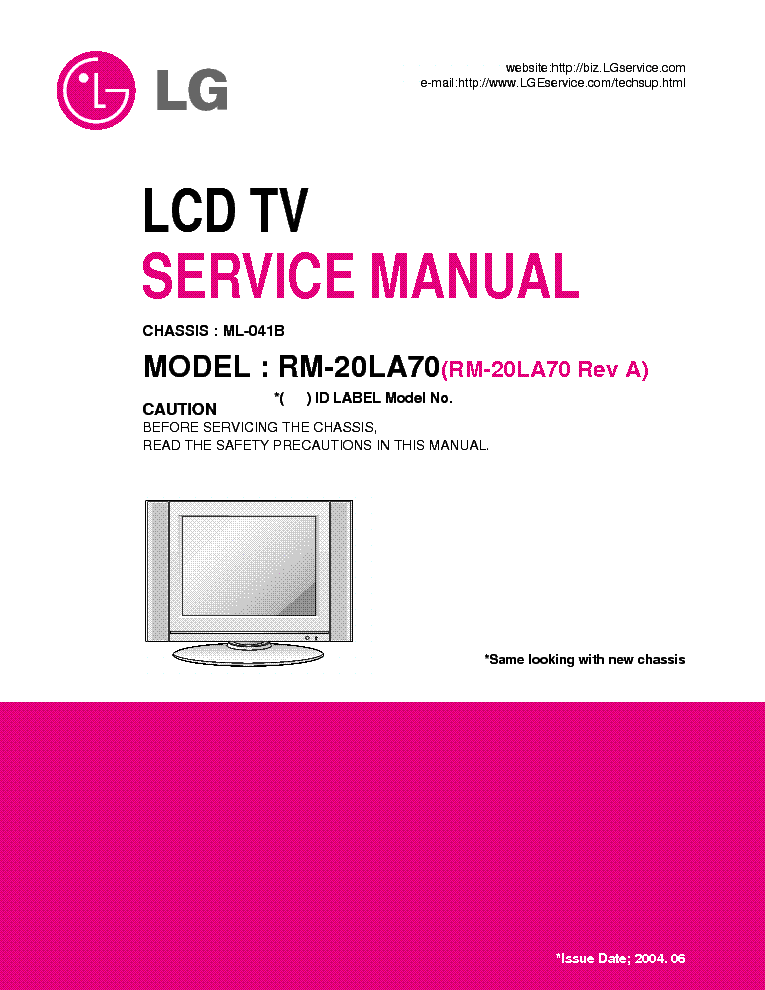 LG Z20LA7R ML-041B service manual (1st page)
