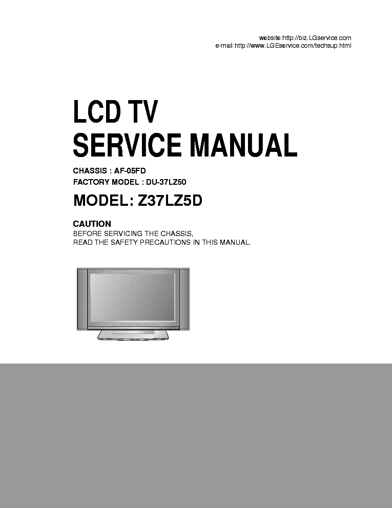 LG Z37LZ5D service manual (1st page)