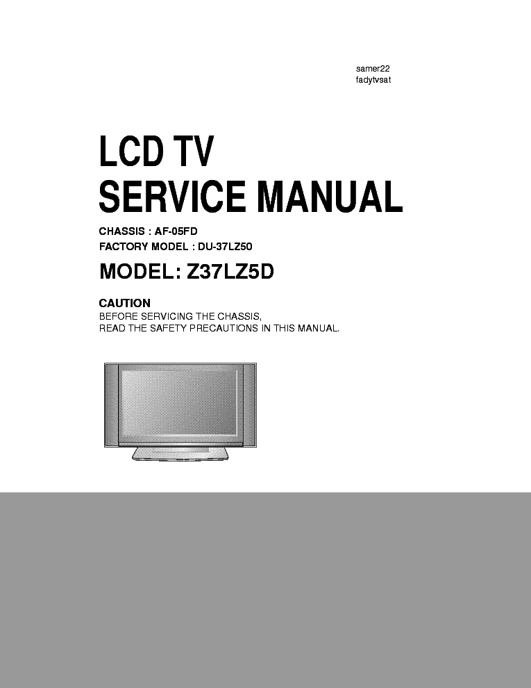 LG Z37LZ5D CH AF-05FD service manual (1st page)