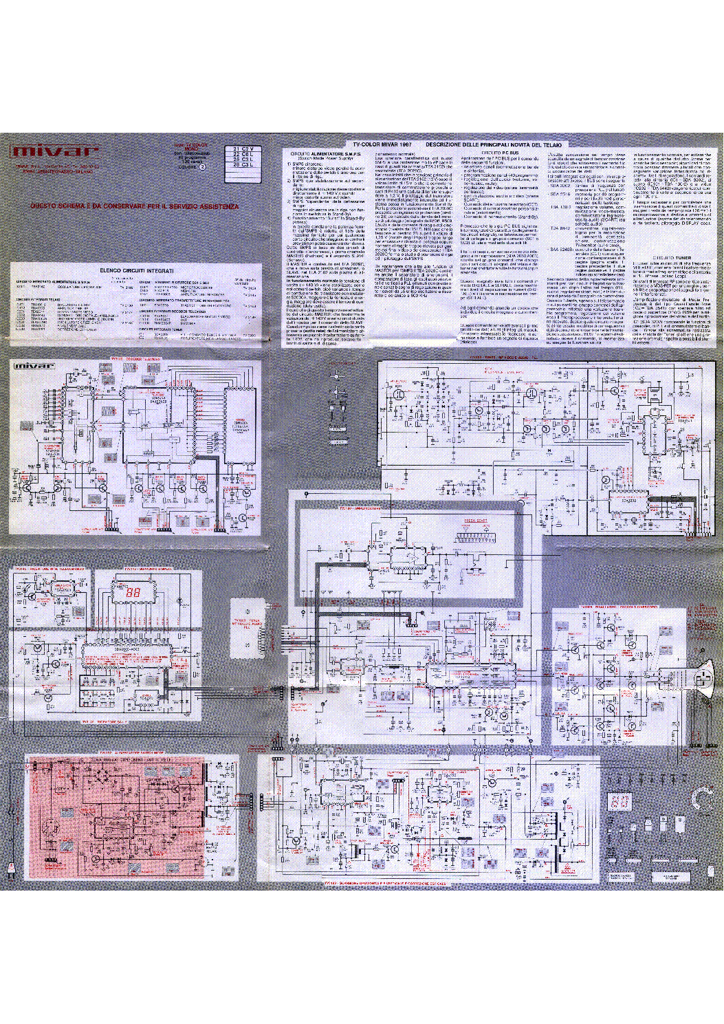 MIVAR 21C2 22C6 25C3 28C3 COLOR TV SCHEMATIC service manual