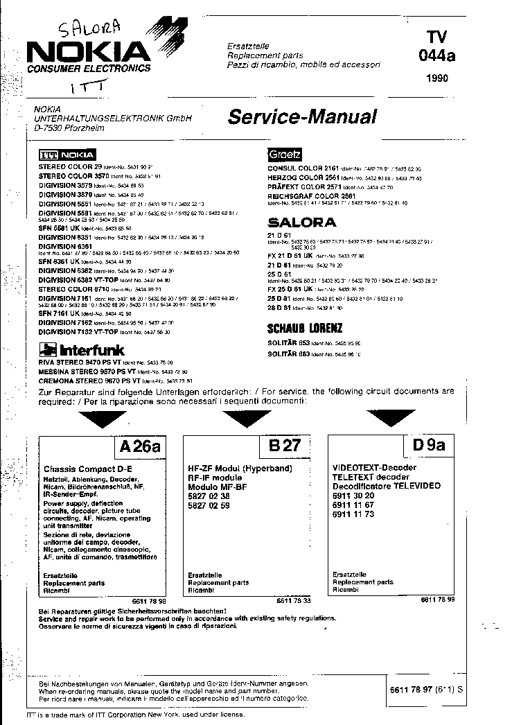 NOKIA DIGIVISION service manual