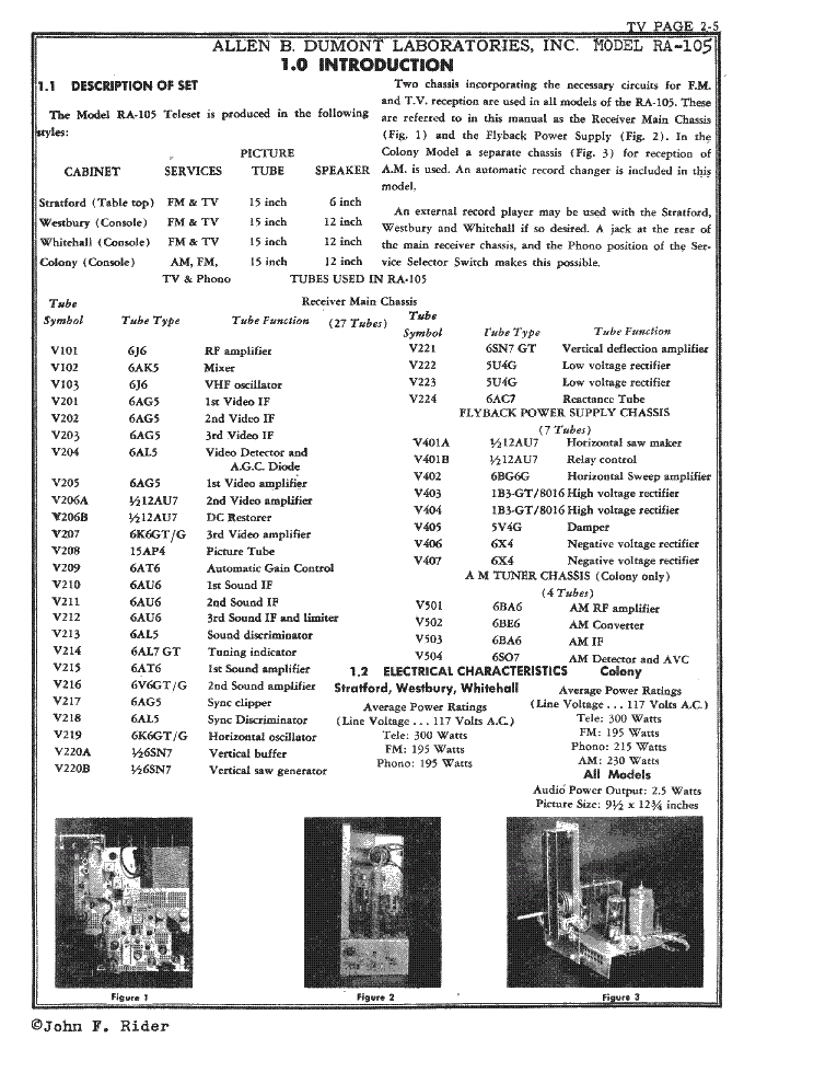 DUMONT RA-105 service manual