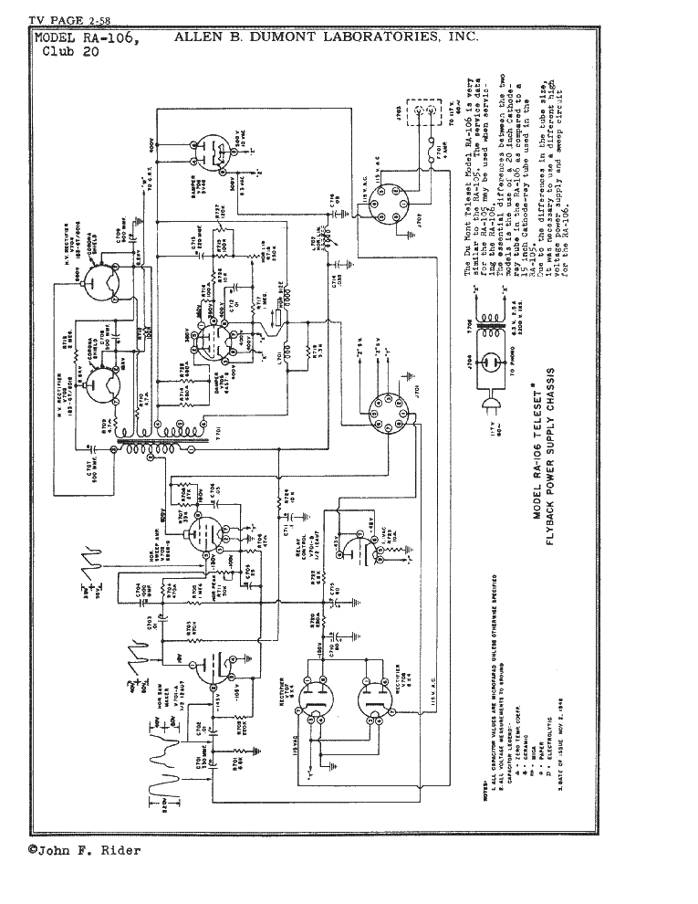 DUMONT RA-106 CLUB-20 POWER SUPPLY Service Manual download, schematics ...