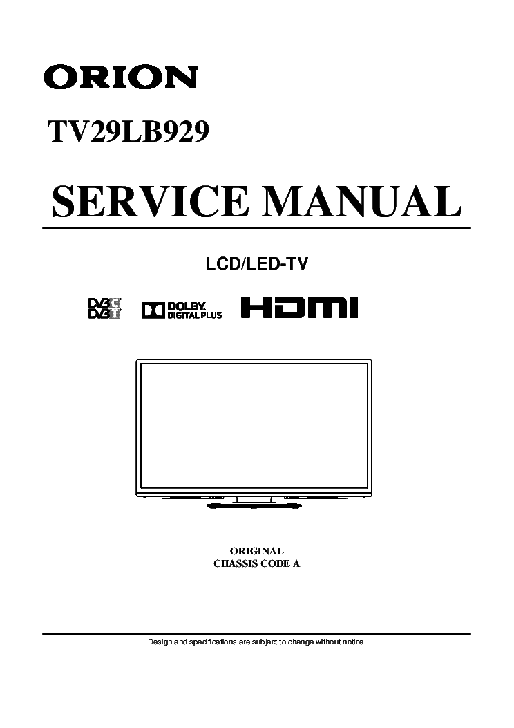 Orion t32dled service manual