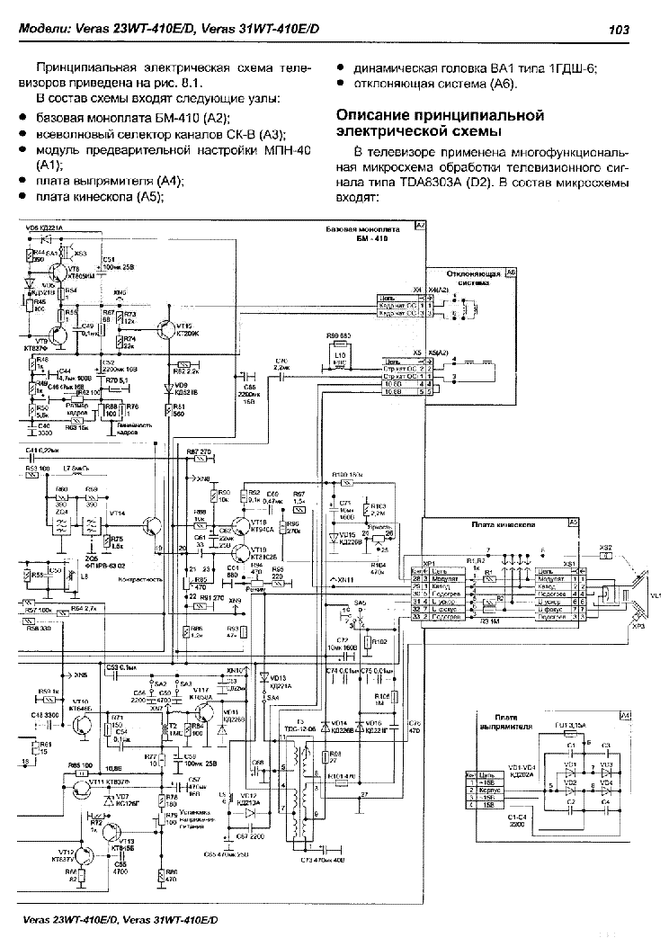 Схема телевизора верас 23wt 410