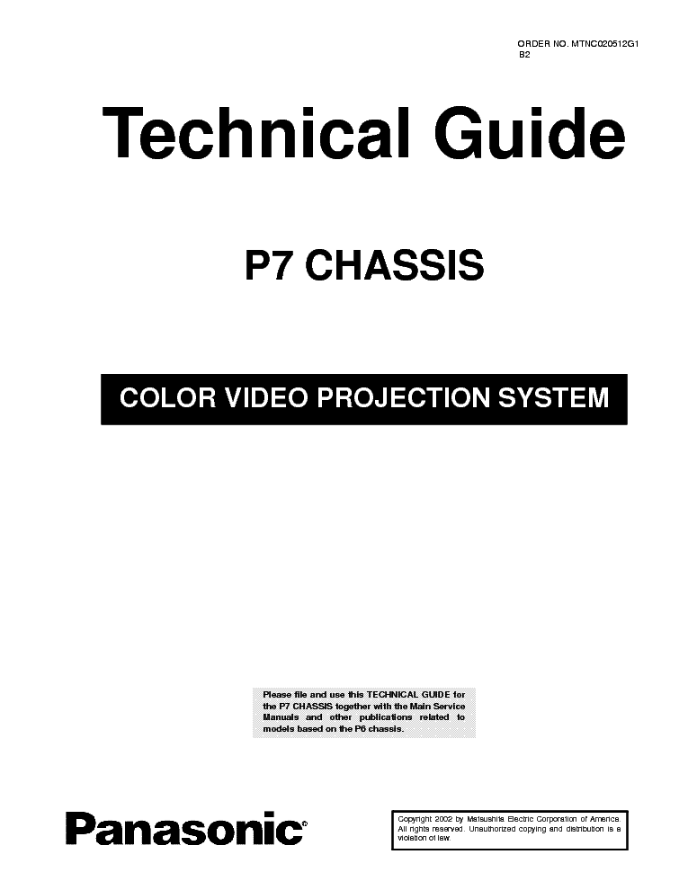 PANASONIC CHASSIS P7 TECHNICAL GUIDE service manual