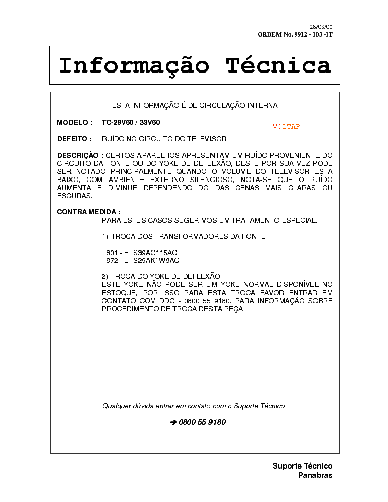 PANASONIC TC-29V60 33V60 service manual (1st page)