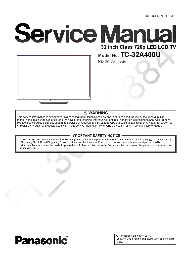 PANASONIC TC-32A400U CHASSIS KM25 service manual