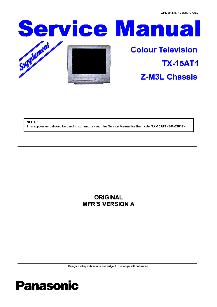 PANASONIC TX-15AT1 CH Z-M3L service manual