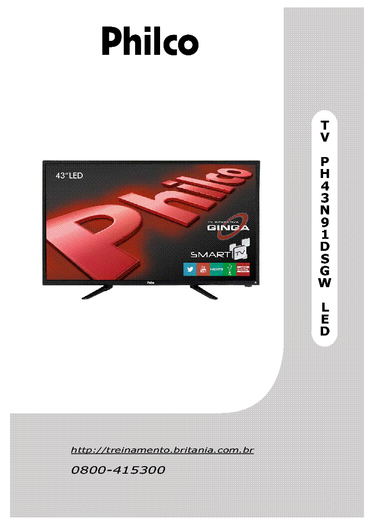 PHILCO PH43N91DSGW LED TV SM service manual