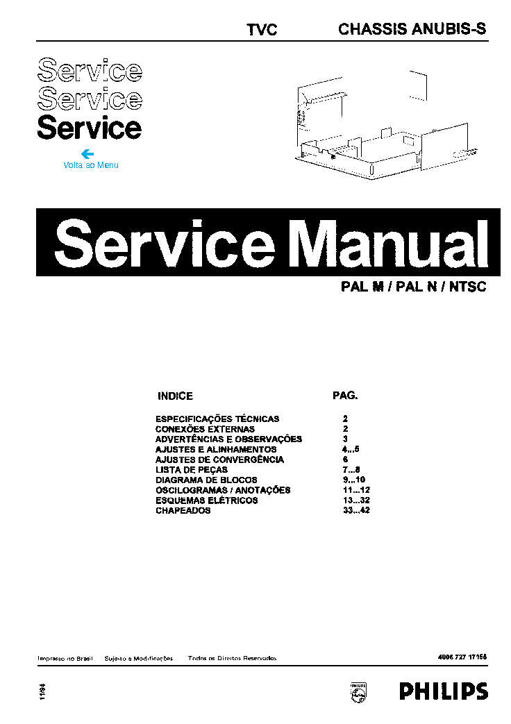 PHILIPS 14GX1510 1810 20GX1550 1850 21GX1560 28GX1895 CHASSIS ANUBIS S service manual (1st page)