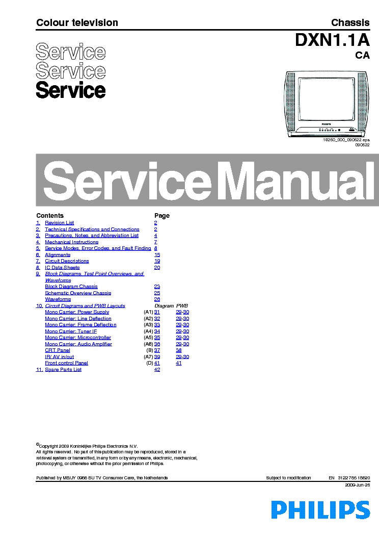 PHILIPS 14PT2219 CH DXN1.1A-CA service manual (1st page)