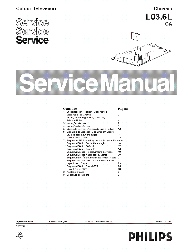 PHILIPS 14PT3336 E 20PT3336 L03.6L-CA service manual (1st page)