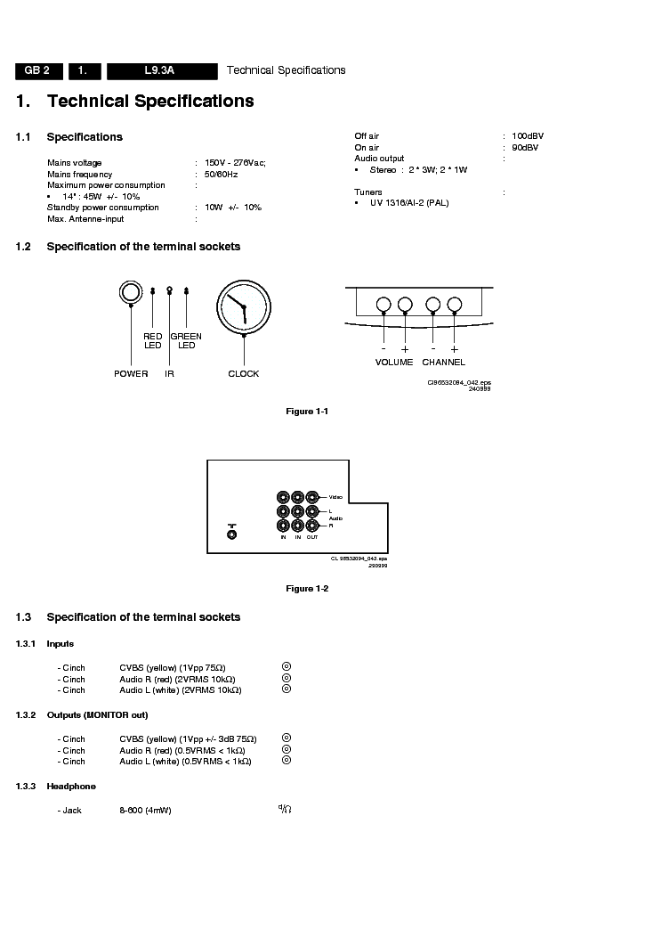 PHILIPS 14PT3862 service manual (2nd page)