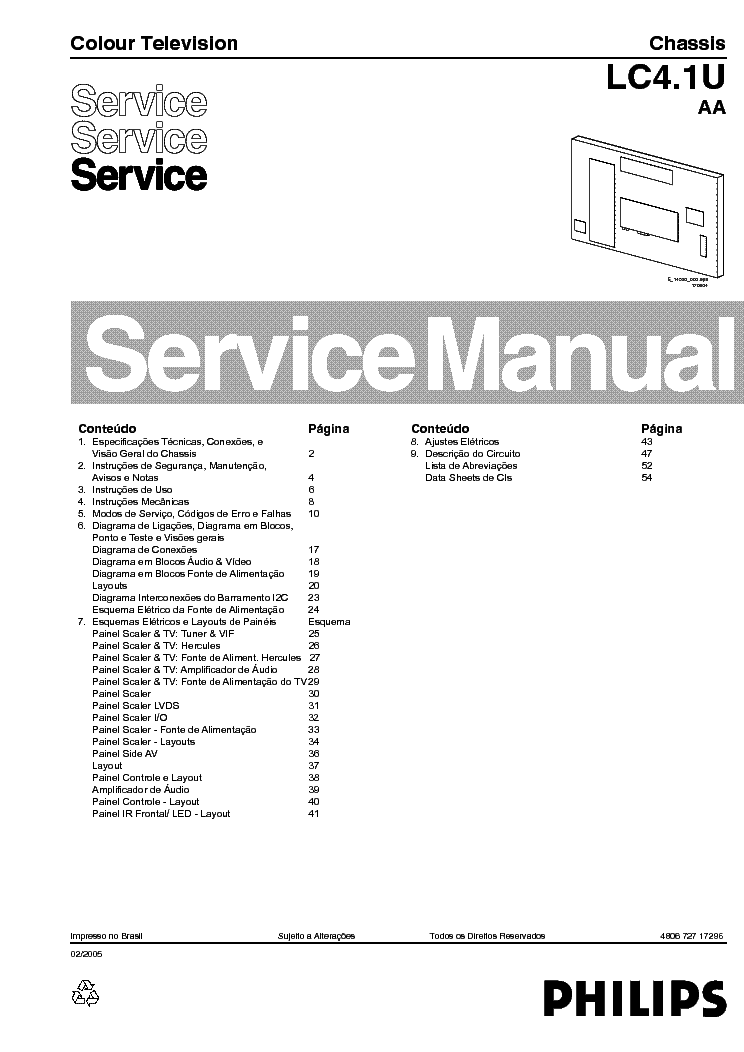 PHILIPS 23PF5321 CHASSIS LC4.1U AA service manual (1st page)