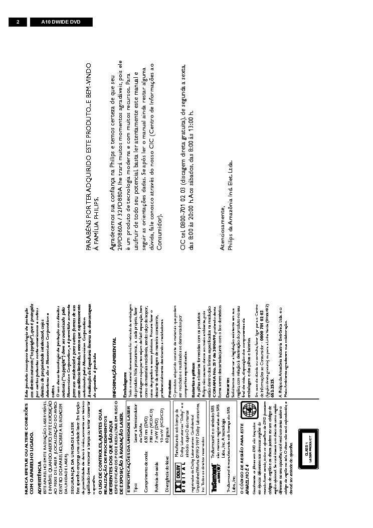 PHILIPS 32PD-880A CH A10A-DVD service manual (2nd page)