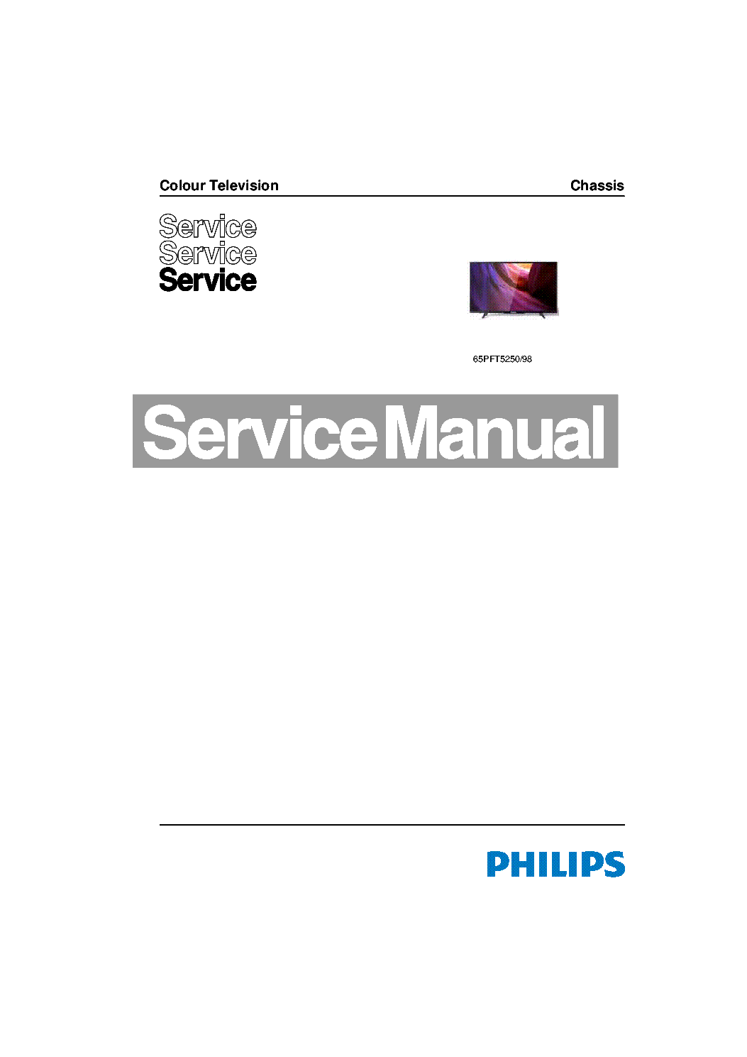 PHILIPS 65PFT5250-98 CHASSIS MSD6308 SM service manual (1st page)
