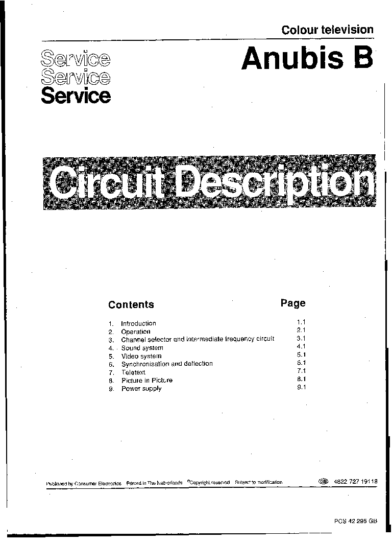 PHILIPS 72719118 ANUBIS B service manual (1st page)