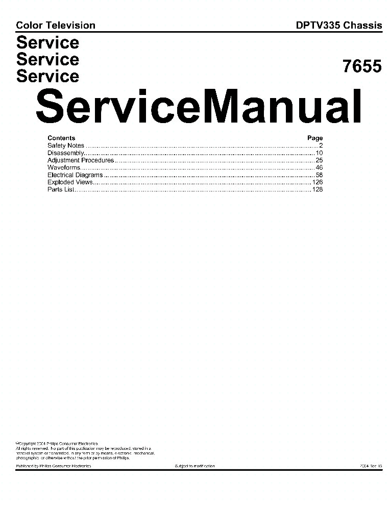 PHILIPS 7655 DPTV335 CHASSIS SM service manual (2nd page)