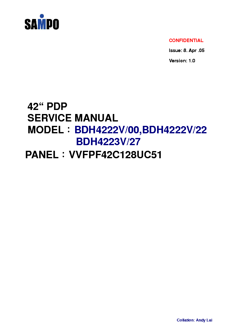 PHILIPS BDH4223V 27 SM service manual (1st page)